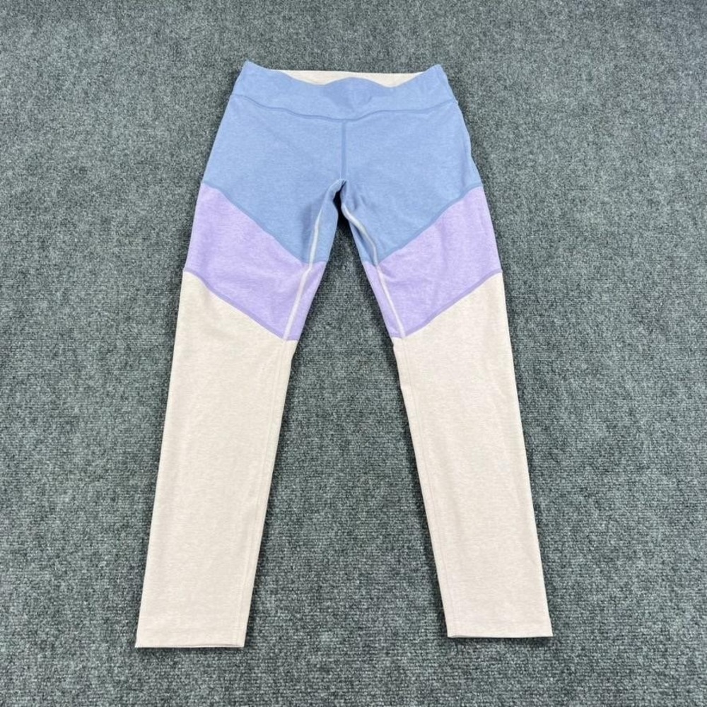 Outdoor‎ Voices Leggings Womens Large Blue Purple Colorblock Ankle Yoga Athletic